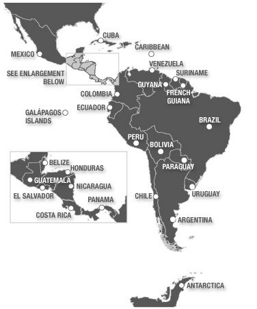 geographic map of paraguay. map of south america