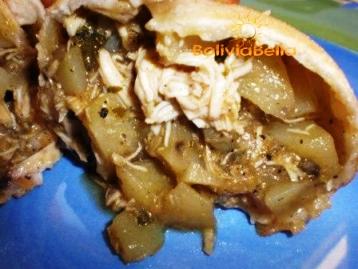 bolivia food recipes snacks empanada frita de pollo closeup bolivia food recipes snacks empanada frita de pollo closeup