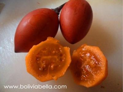 Peel and slice your tree tomatoes (tamarillo)
