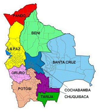 map bolivia provinces