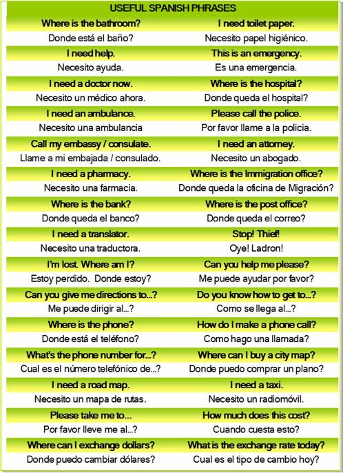 spanish phrases santa cruz bolivia