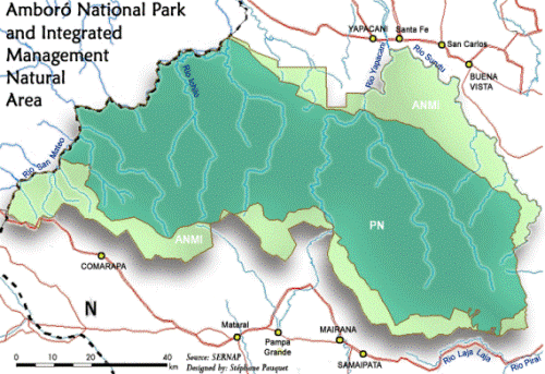 Map Of National Parks And Protected Areas In Bolivia - 