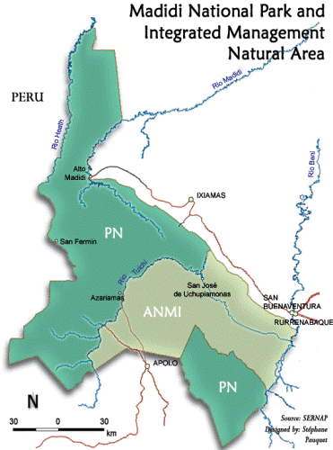 Parques nacionales, areas protegidas y reservas de Bolivia