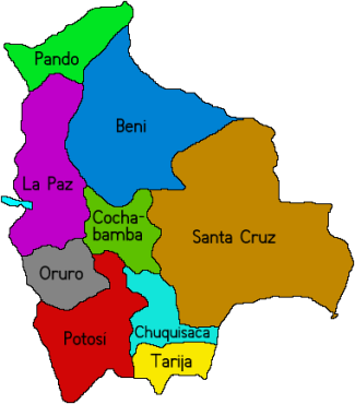 map bolivia departments