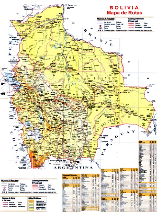 map bolivia roads