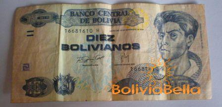 Bolivianos 10 - front side