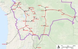 Railway Map and Train Routes in Bolivia