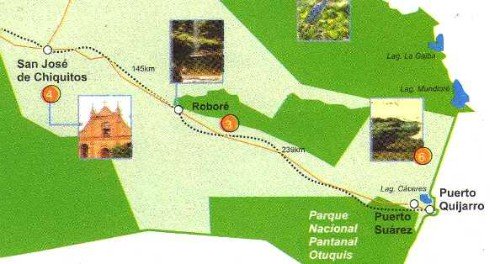 Map of Bolivia showing distances to Puerto Suarez Map of Bolivia showing distances to Puerto Suarez
