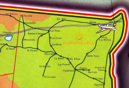Map of Bolivia showing San Matías and vicinity Map of Bolivia showing San Matías and vicinity